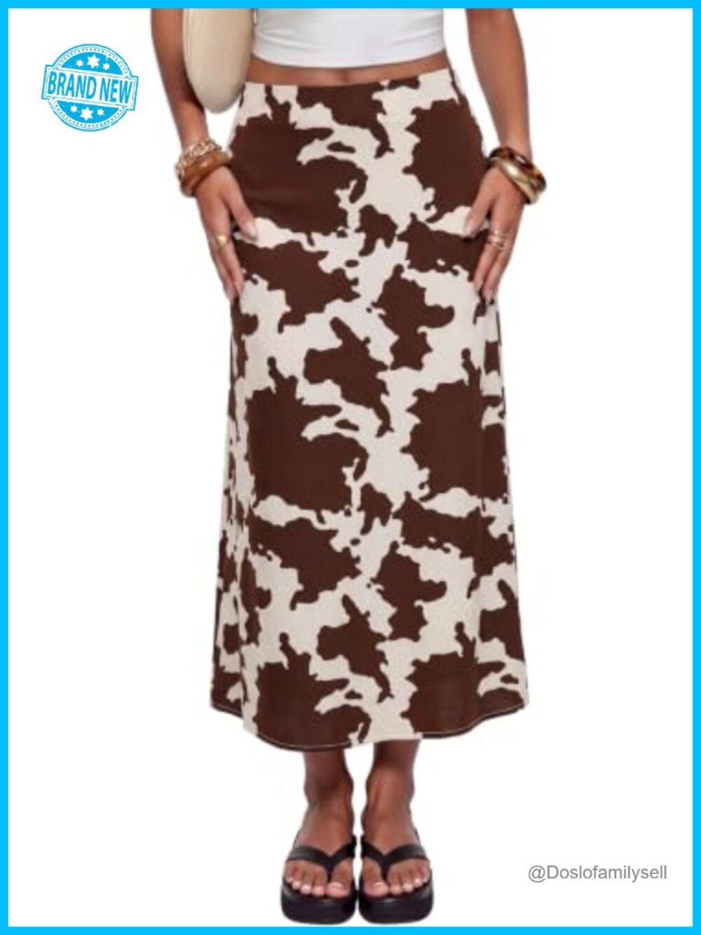 Women High Waisted A-Line Midi Skirt 100% Polyester Chiffon Cocktail Skirt